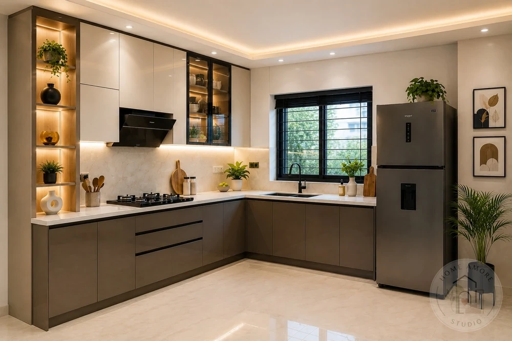 Kitchen interior design Kolkata by Home Amore Studio