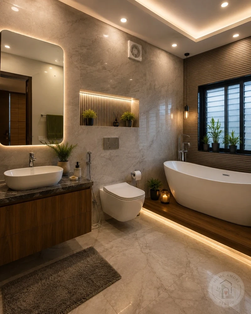Bathroom interior design Kolkata by Home Amore Studio