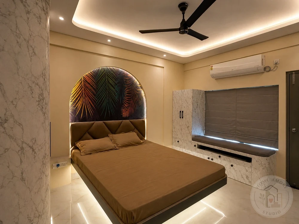 Bedroom interior design Kolkata by Home Amore Studio