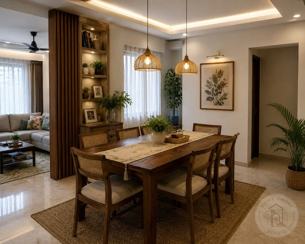 Dining interior design Kolkata by Home Amore Studio