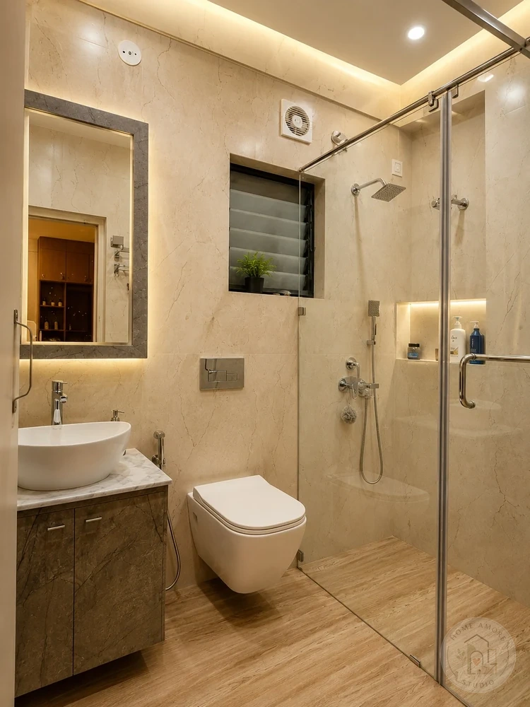 Bathroom interior design Kolkata by Home Amore Studio